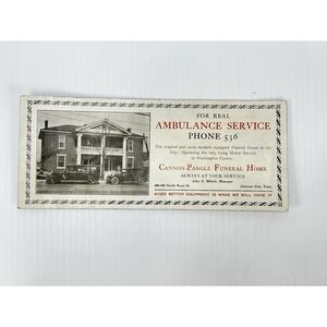 ANTIQUE CANNON-PANGLE FUNERAL HOME HEARSES PHOTO ADVERTISEMENT MODERN EQUIPPED